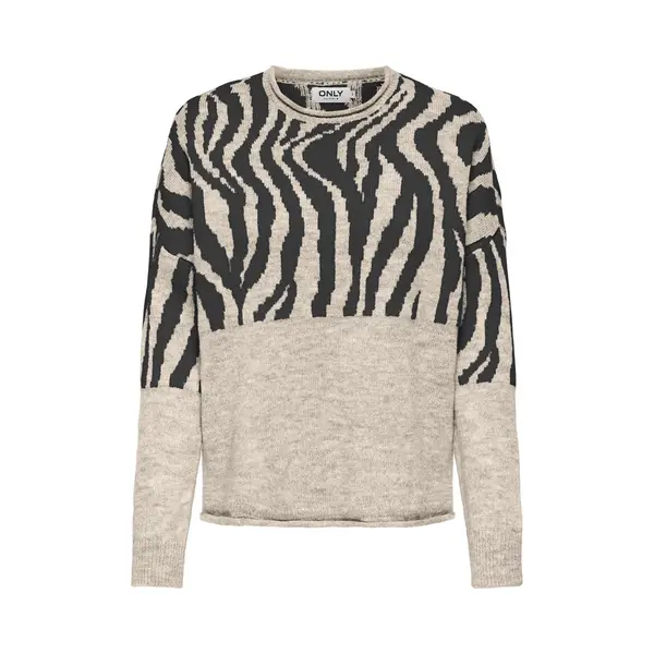 Only - Onljade Zebra Ls O-Neck Rp Knt - Dames - Gebreide Truien thumbnail