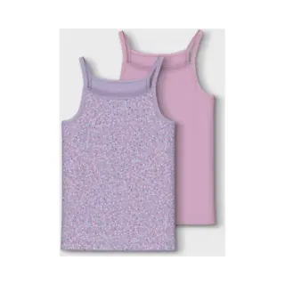 Name It Nkfstrap Top 2P Pastel Lilac Dot Noos