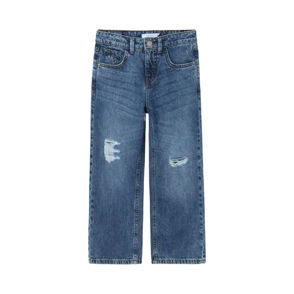Name It Mädchen Girl Wide Fit Weite Jeans, Dark Blue Denim, 152 Eu thumbnail