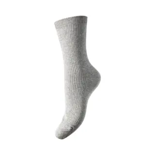 Pieces 1-paar Dames Sokken - Marta - Zachte Katoenen Sokken - Light Grey Melange