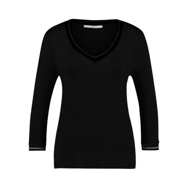 Only T-shirt Onlemma Ls Detail V-neck Top Wvn Cs 15334116 Black Dames Maat - M thumbnail