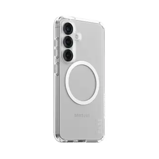 PanzerGlass Care by ® Flagship Case Transparent Urban Combat w. White Qi Compatible Samsung Galaxy S25 mobiele telefoon behuizingen Hoes Transparant