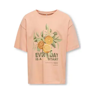 Only Koghelen Life S/S Loose Tee Jrs Noos Meisjes T-shirt - Salmon Fresh