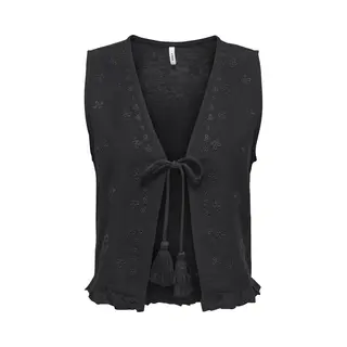 Only Gilet Onljakiri Linen S/l Emb Vest Ptm 15346503 Black Dames Maat - L