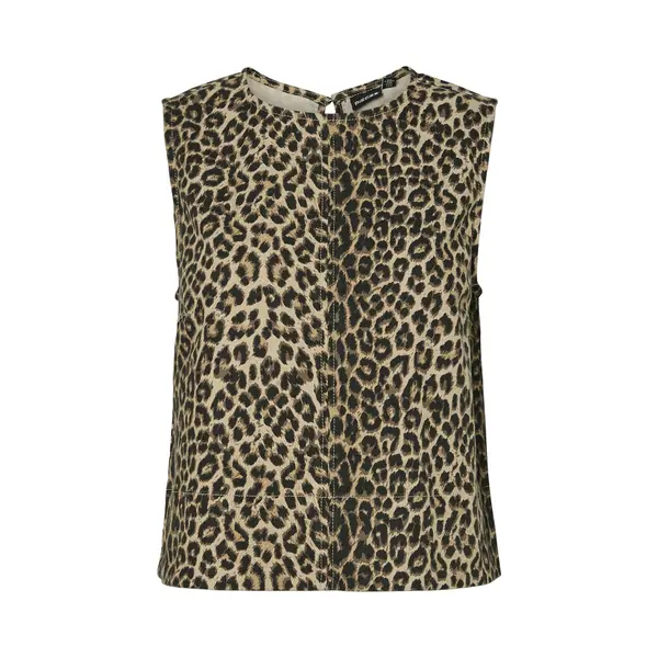 Pieces Top Pcsalume Sl Denim Top 17158200 White Pepper/leo Dames Maat - L thumbnail