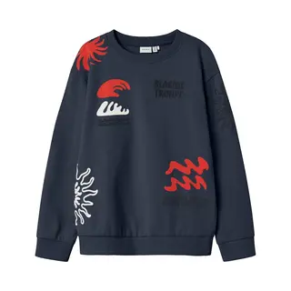 Name It Zomer Sweat Shirt Jongens - Navy Blauw - Nkmfesab