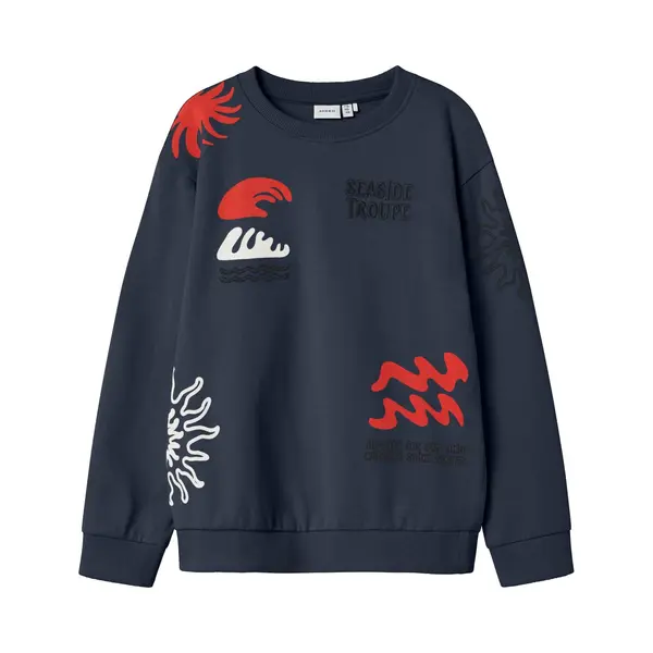 Name It Zomer Sweat Shirt Jongens - Navy Blauw - Nkmfesab thumbnail