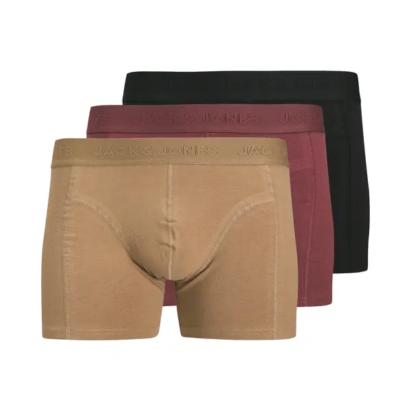 Jack & Jones Boxershorts 'JACOrdinary' Brokaat / Bordeaux / Zwart thumbnail