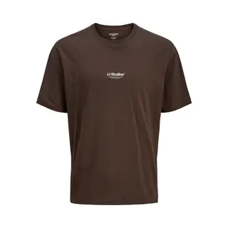 Jack & Jones Shirt 'JJESoho' Donkerbruin / Wit