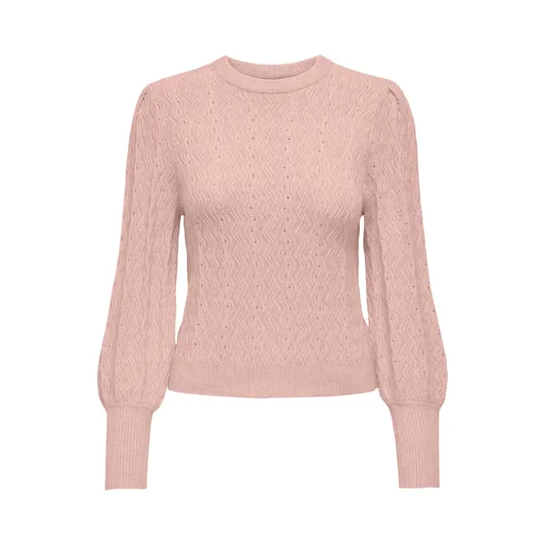 Only Rundhalspullover "Onlkatia Ls Struc Puff Oneck Cc Knt" Materialmix, Regular Fit thumbnail