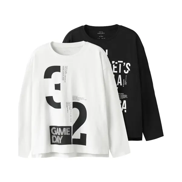 Name It Shirt 'Nkmvob' Zwart / Wit thumbnail
