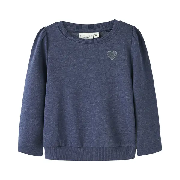 Name It Mini Meisjes Trui Vima Blueprint Heart Embroidery Regular Fit thumbnail