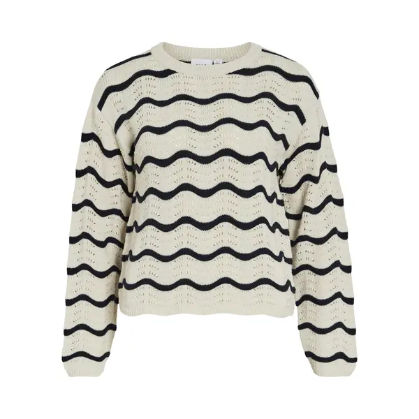 Vila Strickpullover Viwave O-Neck Ls Pointelle Knit Top-Noos thumbnail
