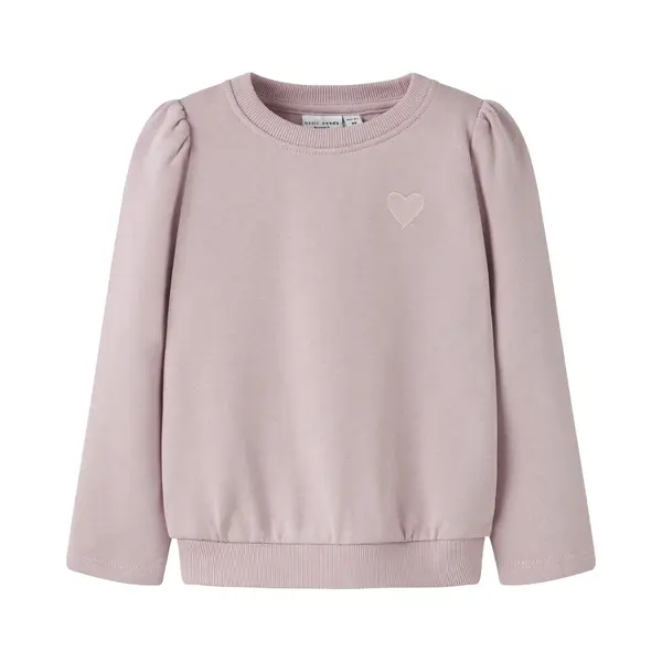 Name It Mini Meisjes Trui Vima Burnished Lilac Heart Embroidery Regular Fit thumbnail
