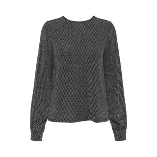 Only Damen Onlcarol L/S Glitter Bow Top Box Jrs, Black, L