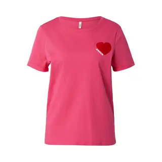 Only Shirt 'Onlvica' Pink / Rood / Wit