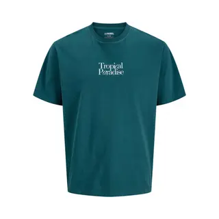 Jj Rebel Heren Backprint T-shirt Jrebchristian Teal - Maat Xxl