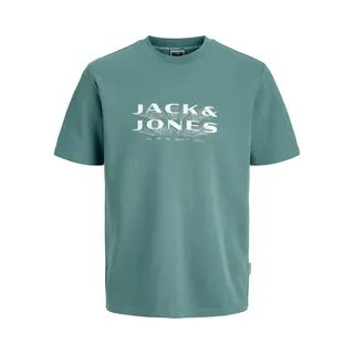 Jack & Jones Shirt 'Jcofusion' Taupe / Cyaan Blauw / Wit