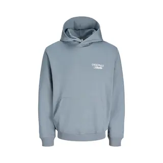 Jack & Jones Herren Hoodie Kapuzenpullover Jornorrebro Typo Back Sweat Hood - Relaxed Fit, Größe, S, Farbe, 12283054 Tradewinds SS26