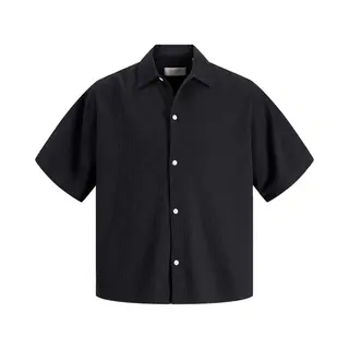 Jack & Jones Herren Kurzarm Hemd Jormontauk Wavy Texture Relaxed Fit