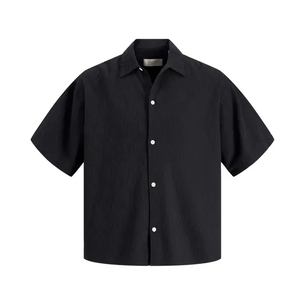 Jack & Jones Herren Kurzarm Hemd Jormontauk Wavy Texture Relaxed Fit thumbnail