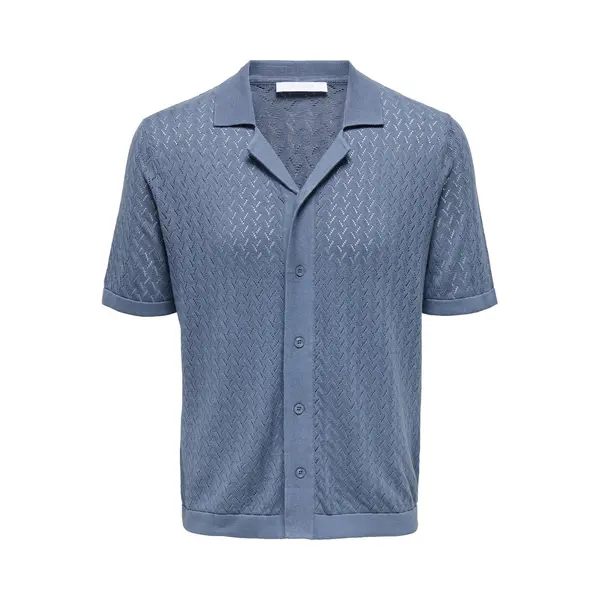 Only & Sons Only&Sons - Onssanto Reg Ss Resort Shirt Knit Frml - Heren - Cardigans thumbnail