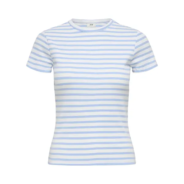 Jacqueline De Yong T-shirt Jdysolar S/s O Neck Top Jrs Noos 15314449 Cloud Dancer/powder Blue Dames Maat - Xl thumbnail
