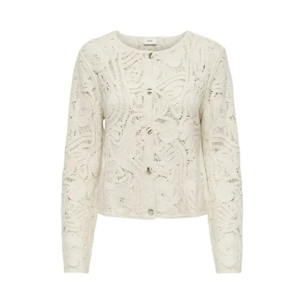 Jacqueline De Yong Vest Jdyzanka L/s Crochet Cardigan Jrs 15372593 Cloud Dancer Dames Maat - L thumbnail