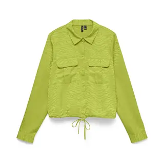 Vero Moda Blouse Vmmarys Kira Ls Tie Shirt Wvn Lcs 10347241 Bright Chartreu/jaquard Dames Maat - Xl
