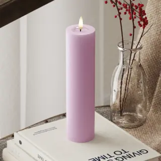 Deluxe Homeart Led-Blockkerzen Ø 5 X 20 Cm Lavendel