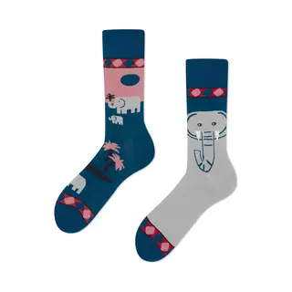 Many Mornings Unisex Sokken Funky Elephant Multi