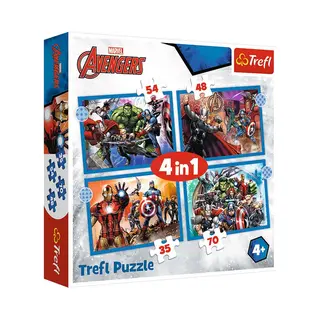 Trefl - Puzzles - "4in1" - Brave Avengers / Disney Marvel The Avengers