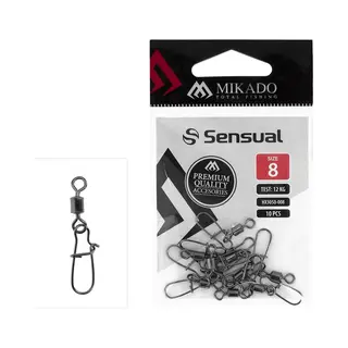 Mikado Wartel Met Fastlock Snap – Maat 6 (Bn) – 10 Stuks | Sterke Roller Swivels Voor Karpervissen | Anti-Twist