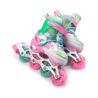 Meteor Adjustable Shoe 4-in-1 Kids Skates - Beginner Quad, Inline & Ice Skating Set - Children’s Roller Boots - Abec 7 - Big Wheels - Skates Carbon