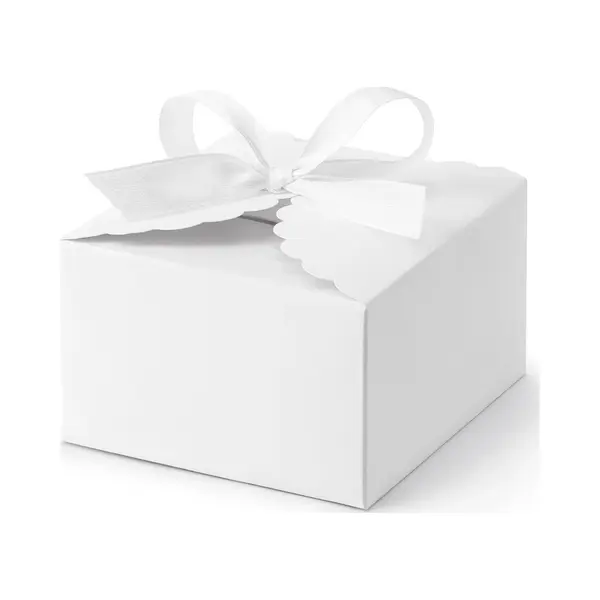 PartyDeco Cadeaudoosje Wolkje - Bruiloft Bedankje - 10x Met Lintje - Wit - 8 X 5 Cm thumbnail