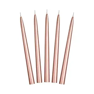 PartyDeco 10 X Roségouden Kaarsen 24 Cm