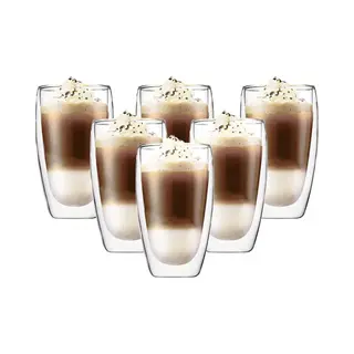 Dubbelwandige Glazen - 450 Ml - Set Van 6 - Koffieglazen - Theeglas - Cappuccino Glazen - Latte Macchiato Glazen - Glas
