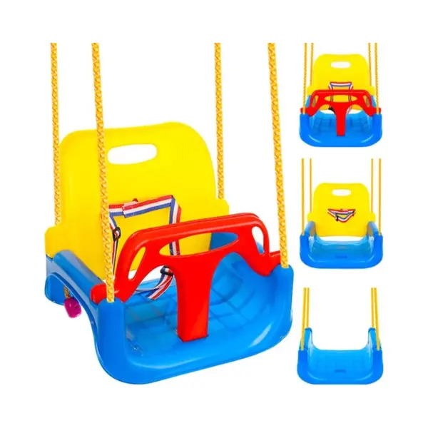 Kruzzel Kinderschaukel 3 In 1 Zum Aufhängen Rückenlehne Anschnallgurt Indoor Outdoor 23552 thumbnail