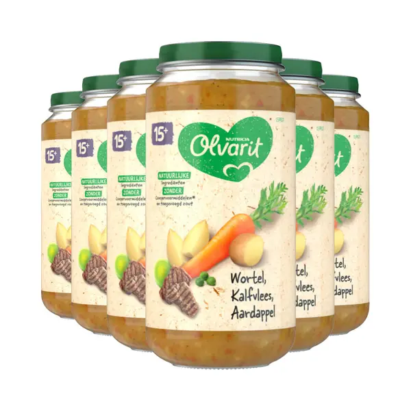 6x Olvarit Maaltijd 15m Wortel Kalfsvlees Aardappel 250 Gr thumbnail