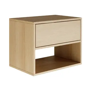 Selsey Framme – Hangend Nachtkastje Met Lade En Open Vak, Eikenhout Look, 50 Cm