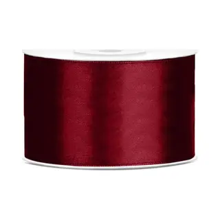Party-Decoration Satijn Lint - Bordeaux Rood 38mm X 25m