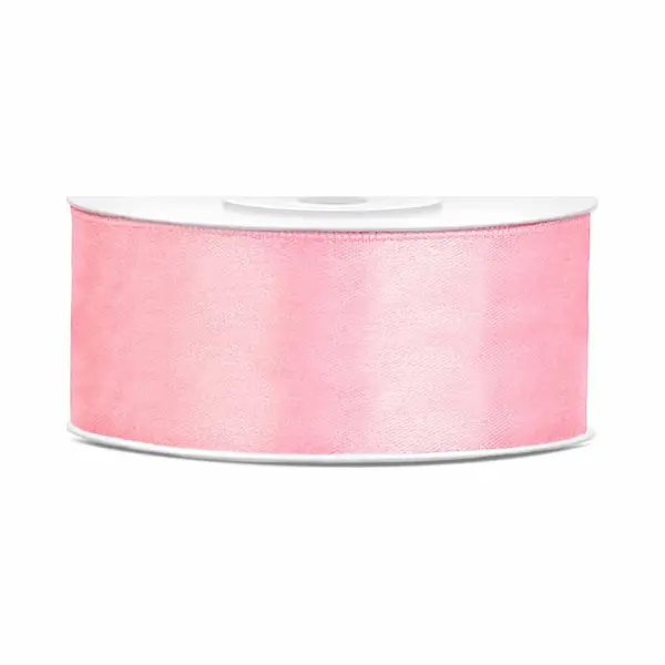 PartyDeco - Satijn Lint Roze 25mm/rol 25m thumbnail