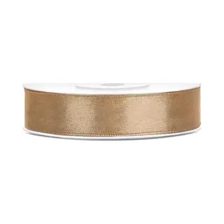 PartyDeco 25m Satinband Schleifenband Geschenkeband Dekoband Satin Geschenk - 12mm, Gold