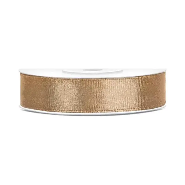PartyDeco 25m Satinband Schleifenband Geschenkeband Dekoband Satin Geschenk - 12mm, Gold thumbnail