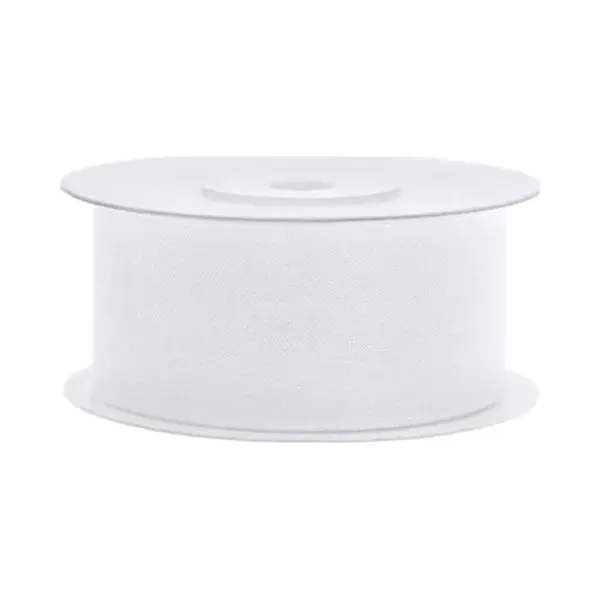 Partydeco, Cadeauverpakking, Cadeaulint Chiffon Lint Wit 38mm / 25 Meter (1x) thumbnail