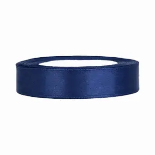 PartyDeco Satinband, Geschenkband 25m X 12mm Dunkelblau
