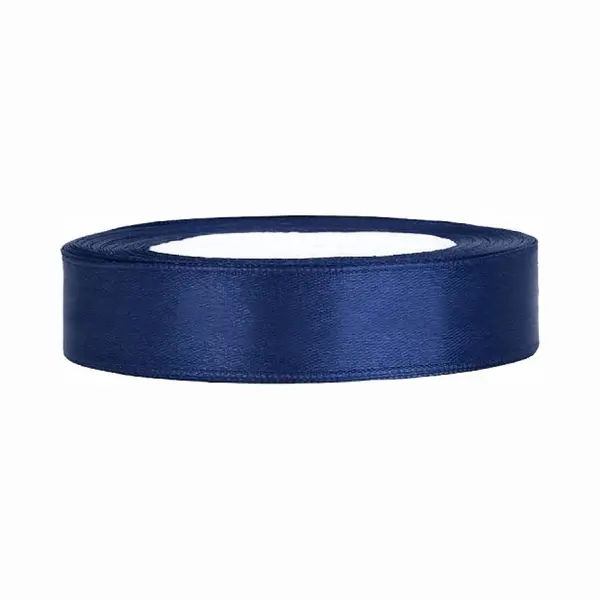 PartyDeco Satinband, Geschenkband 25m X 12mm Dunkelblau thumbnail
