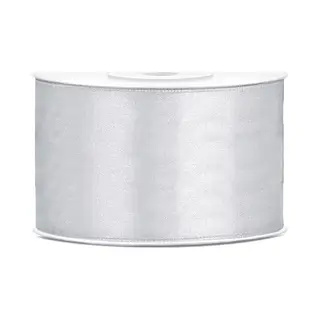 Partydeco Satinband 38mm Silber (25m)