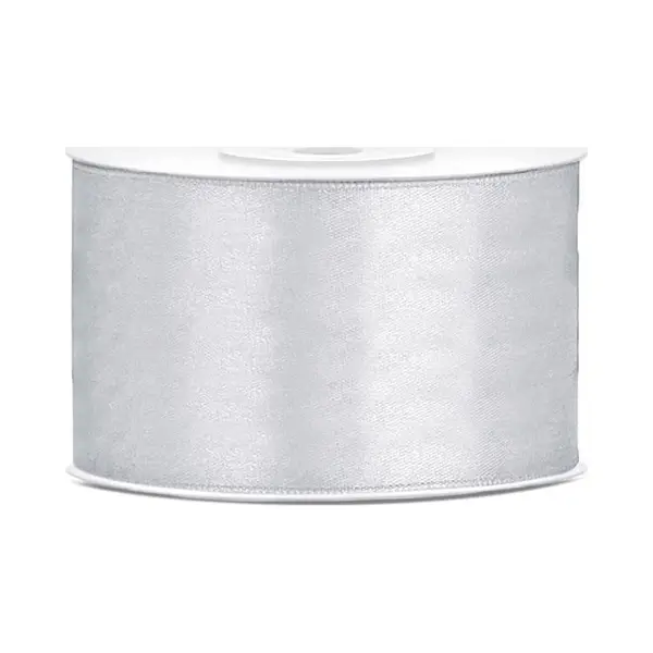 Partydeco Satinband 38mm Silber (25m) thumbnail