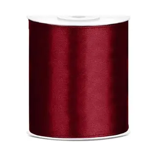 Party-Decoration Satijn Lint - Bordeaux Rood Textiel 100mm 25m